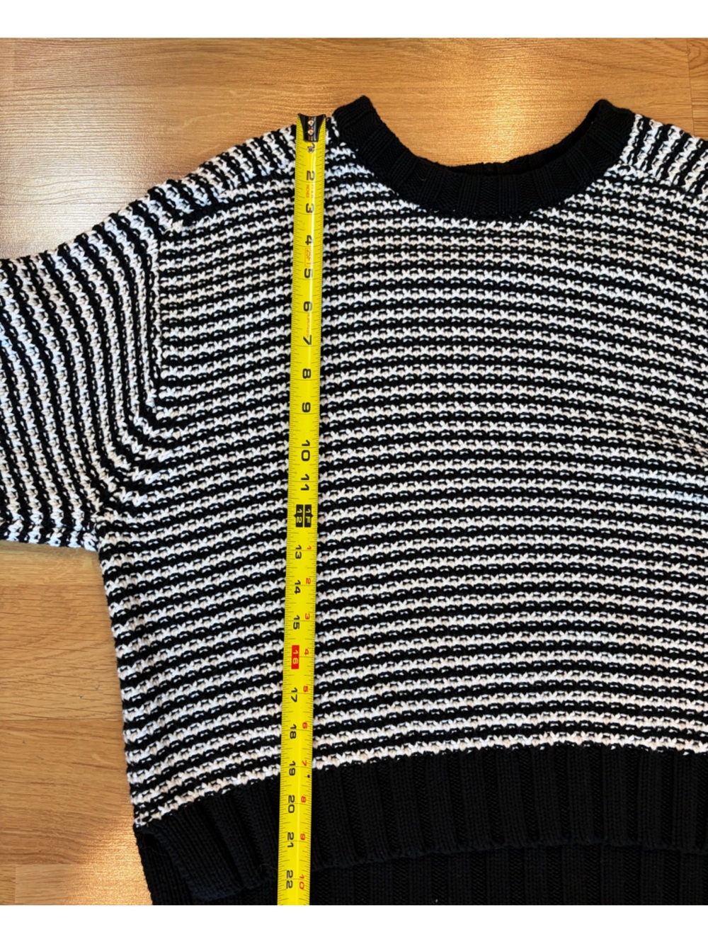 Pistola Black and White Sylvie Cotton Crew Neck Sweater Size XL - Picture 8 of 13